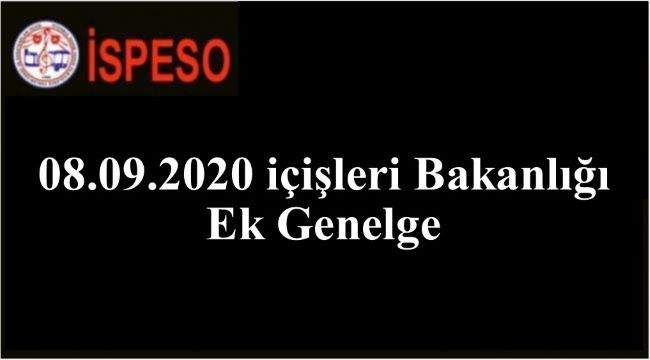 08.09. içişleri Bakanlığı Ek Genelge