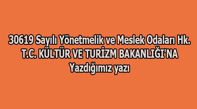 30619 Sayılı Yönetmelik ve Meslek Odaları Hk.